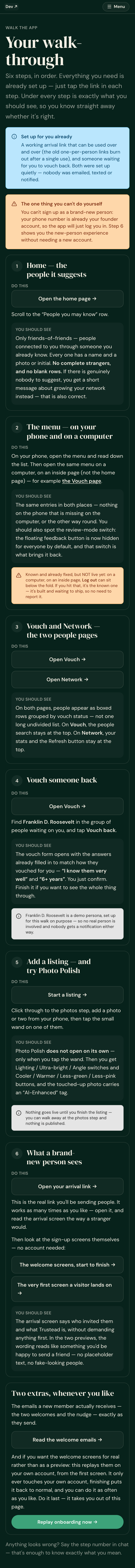 Walkthrough at 390px